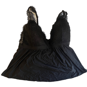 La Vie En Rose Black Lace Chemise Slip Dress XXL Spaghetti Strap Sexy Feminine